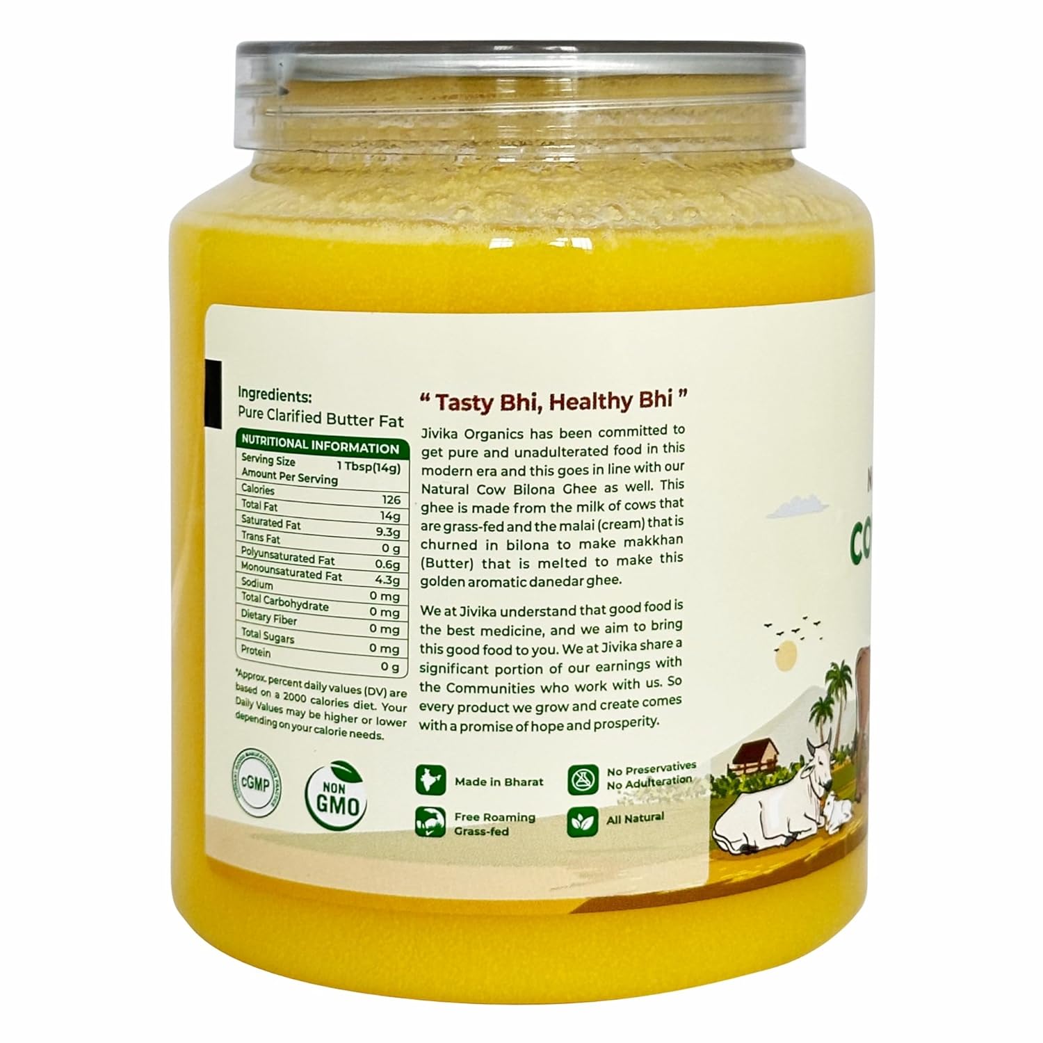 Jivika Pure Natural Bilona Cow Ghee - 1000 ml