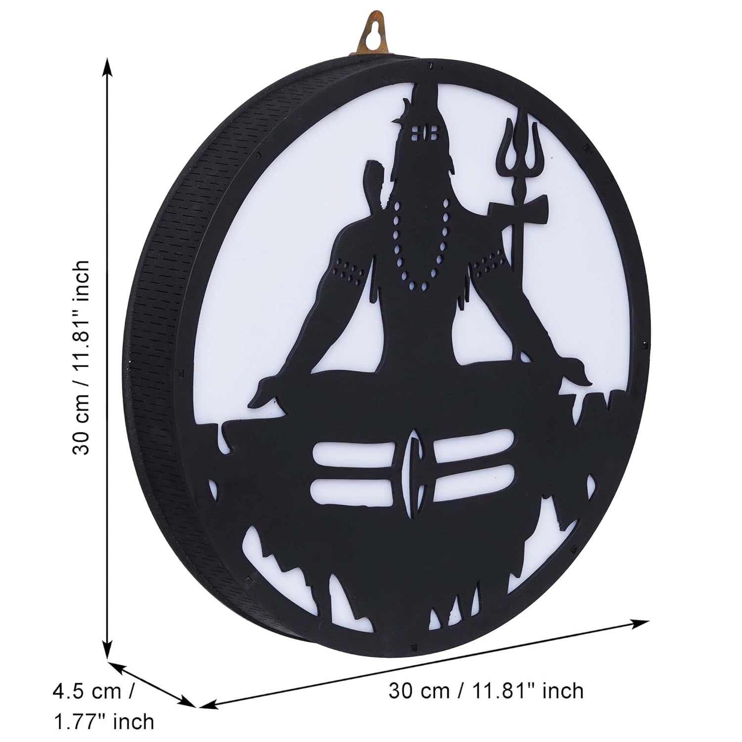 Ecraftindia Lord Shiva Wooden Cutout Led Light Lamp Decorative Wall Hanging for Home