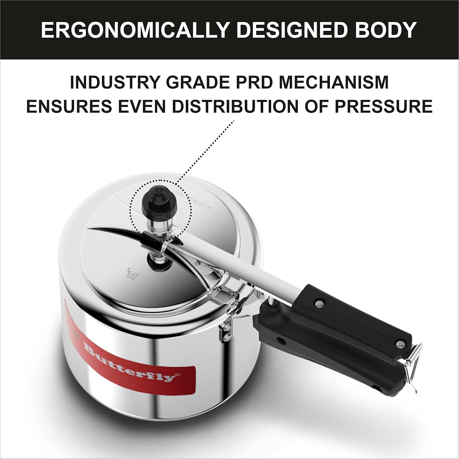 Butterfly Friendly Inner Lid Aluminium Pressure Cooker (Silver)