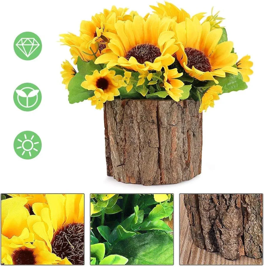 Artificial Sunflowers Fake Potted Plants Artificial Plants Indoors in Pots Yellow