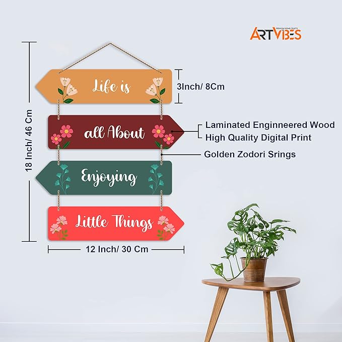 Artvibes Motivational Quotes Decorative Wall Art Mdf Wall Hanger for Living Room | Artworks Wall Hangings