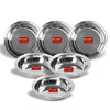 Sumeet Stainless Steel Heavy Gauge Multi Utility Serving Plates with Mirror Finish 19cm Dia Set of 6pc