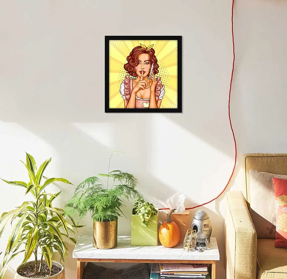 ArtX Paper Beautiful Women Pop Art Wall Art Painting Multicolor Abstract