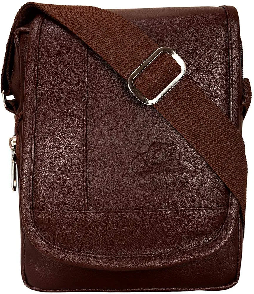 Leather World Sling Bag for Men PU Leather Messenger Cross Body Travel Office One Side Chest Shoulder Bag for Men & Women