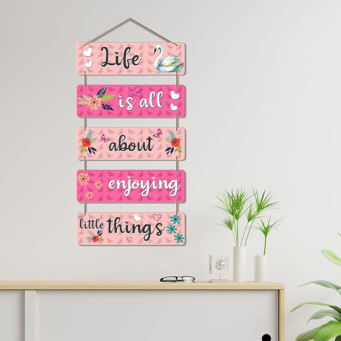 Artvibes Welcome Home Quote Decorative Wall Art Mdf Wooden Wall Hanger for Living Room