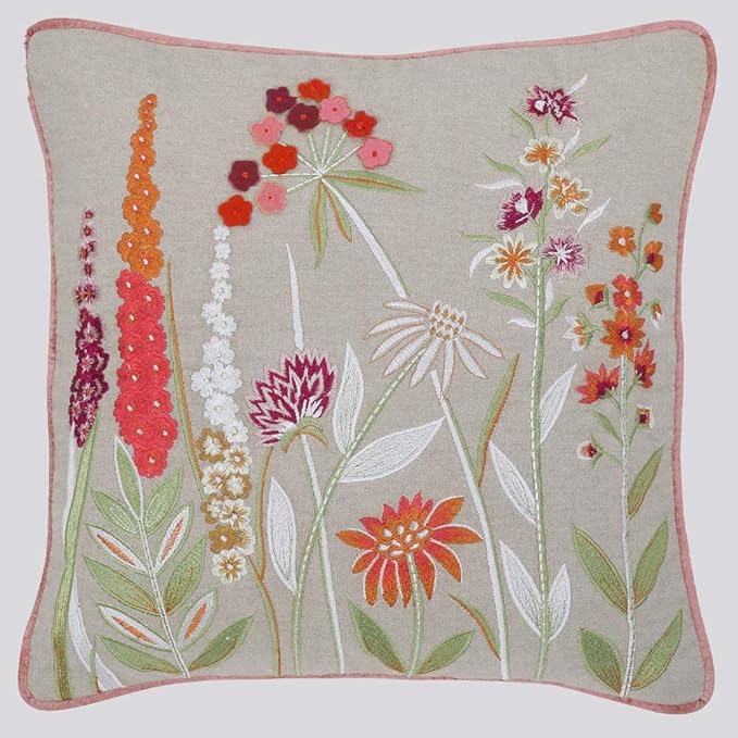 Haus & kinder Decorative Embroidered Cushion Cover | Colour Embroidery Felt