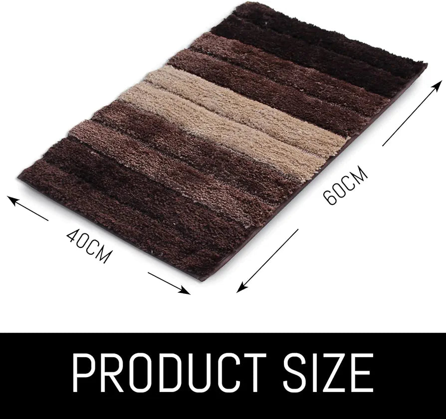 Luxe Home International Microfiber Rectangular Bath mat Soft Anti Slip Skid Luxury Mats 40X60 Cm Colour Walnut  (Pack of 2)