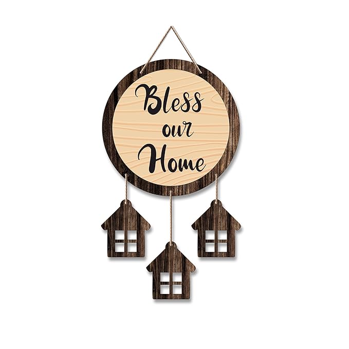 Artvibes Bless Our Home Quotes Wooden Wall Hanging Decorative Items for Home Decor