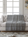 Saral Home Easy Living Soft Decorative Viscose Chenille Striped Sofa Covers/throw Grey
