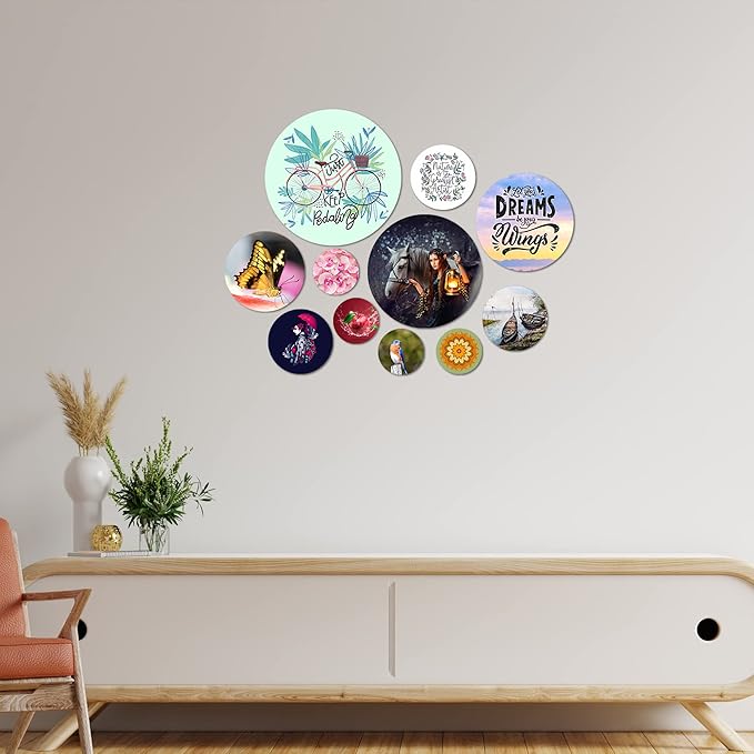 Artvibes Nature Designer Mdf Wooden Wall Hanging for Home | Set of 11