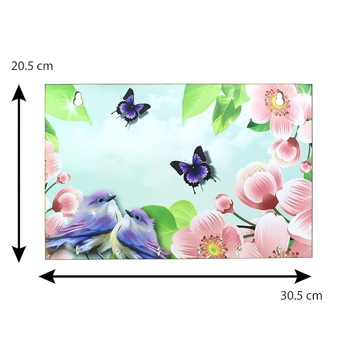 Ecraftindia Naturre View Theme Wooden Key Holder With 6 Hooks