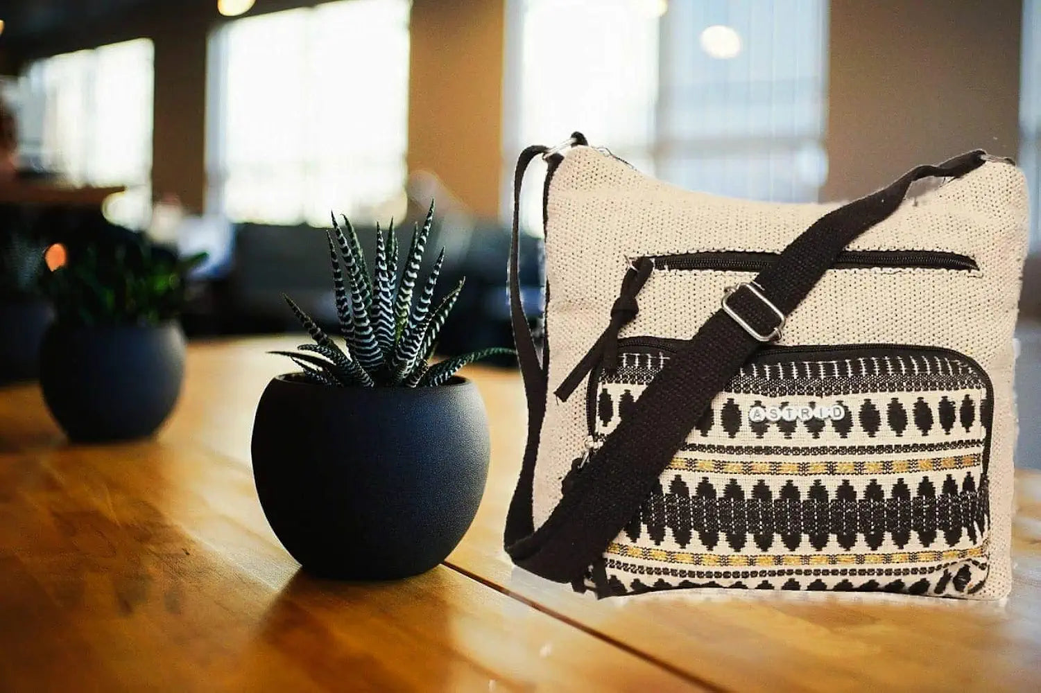 Astrid Handmade Macrame Flap Over Sling Bag For Girls And Women Colour White & Black