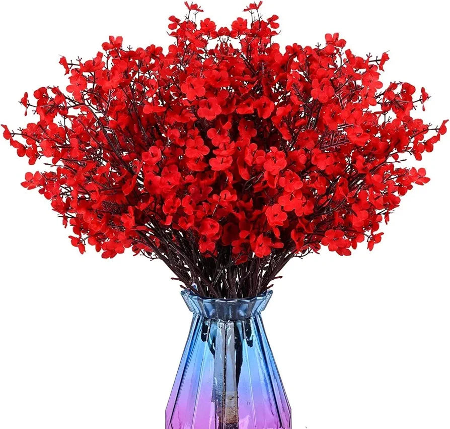 Artificial Baby Breath Gypsophila Flowers Bunches for Vase Pot Silk Pack of 5