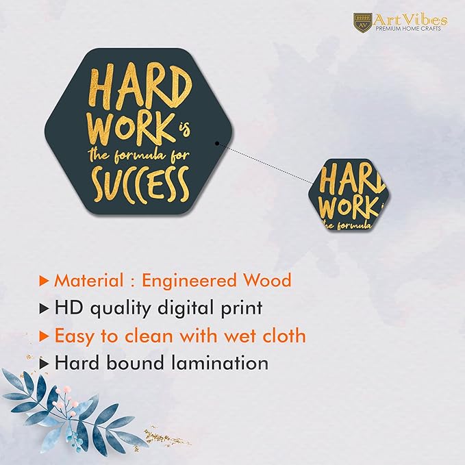 Artvibes Designer Wooden Wall Hanging Decoration for Home | Quotes Decor Item | Pack of 13 Pieces