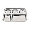 KC Stainless Steel Laser Partition Plate 5 in1 / Bhojan Thali/Dinner Plate - Set of 6