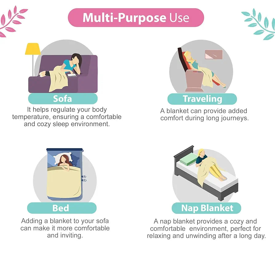 Divine Casa 100% Cotton Double Bed Dohar Ultra-Soft AC Blanket Colour Rose Pink