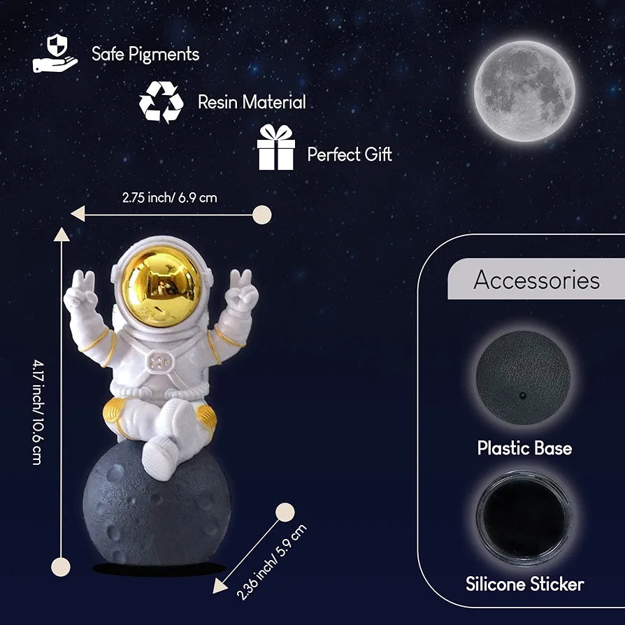 Street27 Astronaut Figurine Showpiece Gold for Home Décor Idols