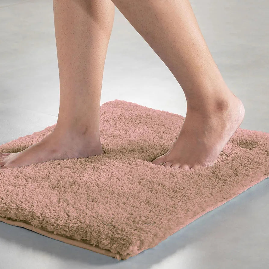 Luxe Home International Microfiber Bath Mat Super Soft Non Slip Vegas Rectangular Mats 45x75 cm Colour Peach