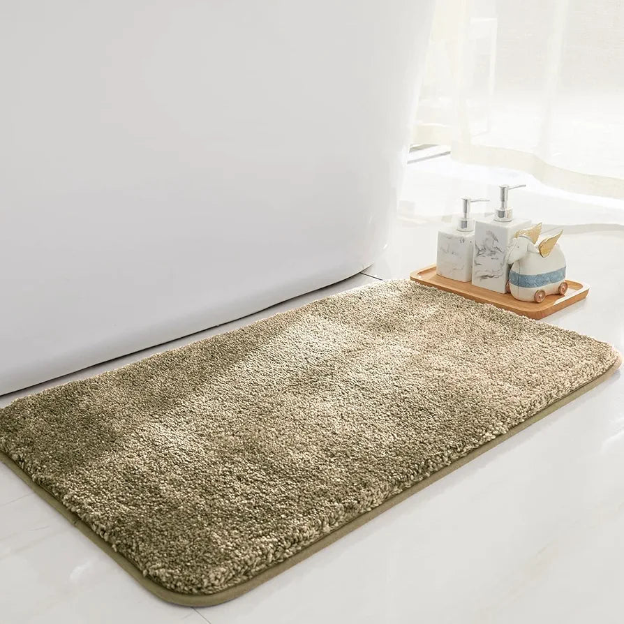 Luxe Home International Microfibre Rectangular Bath Mat Super Soft Anti Skid Newman Mats For Bathroom Anti Colour Gold