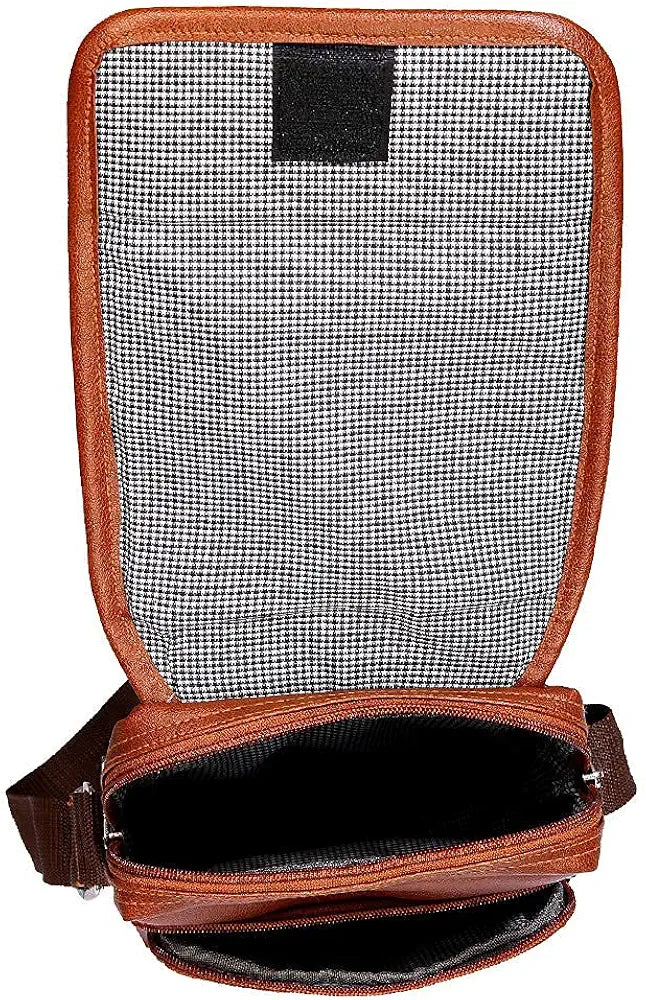 Leather World Sling Bag for Men PU Leather Messenger Cross Body Travel Office One Side Chest Shoulder Bag for Men & Women