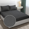 Fresh From Loom Microfiber King Size Double Geometric Bedsheet Hypoallergenic Wrinkle Free Bed Sheets with 2 Pillow Covers 144 TC Grey Barfi
