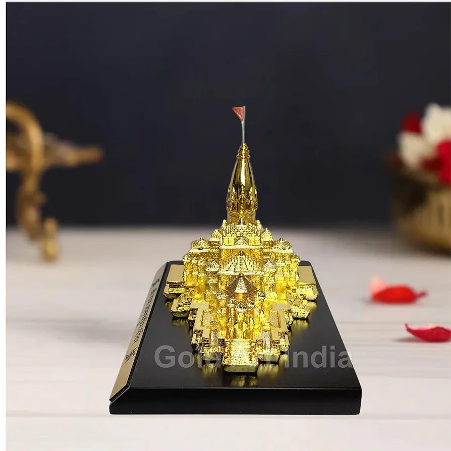 Gold Art India Ram Mandir Ayodhya Gold Plated - Minature Small