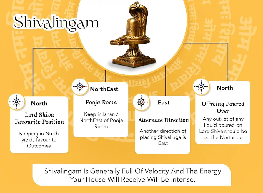 Ekhasa Pure Brass Shivling for Home Puja Siva Linga for Pooja Golden Shivling