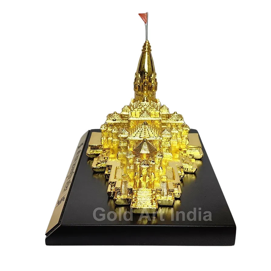 Gold Art India Ram Mandir Ayodhya Gold Plated - Minature Small