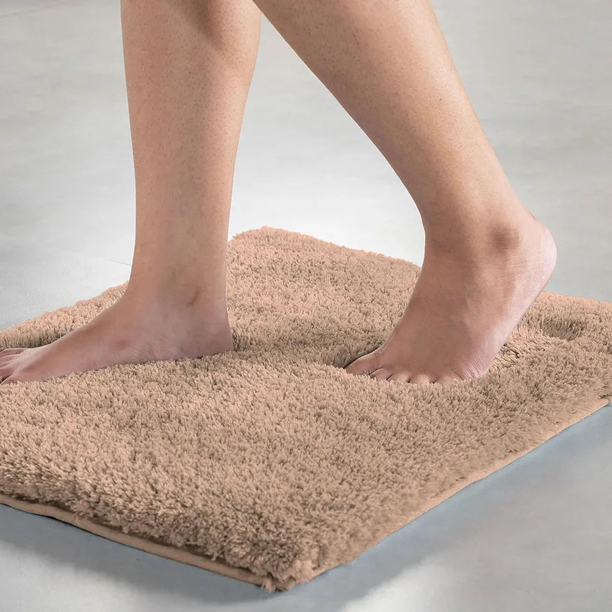 Luxe Home International Microfiber Luxe Home Bath Rectangular Mat Super Soft Non Slip 60X90 Cm Colour Rust