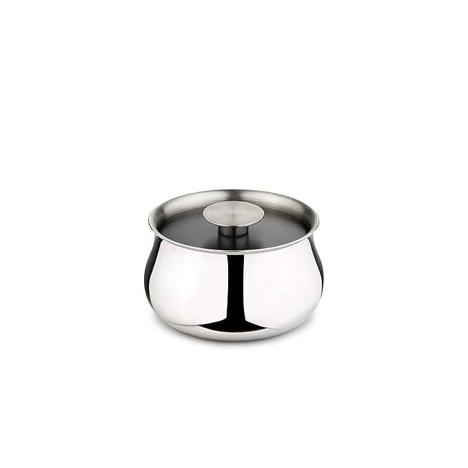 Arttdinox Stainless Steel Double-walled Serving Bowl With Lid | Dining Table Bowl | Curry & Rice Serving Bowl