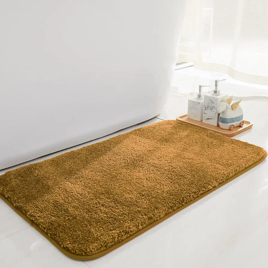 Luxe Home International Bathmat Super Soft Anti SkidWater Absorbent Floor Mats Colour Gold