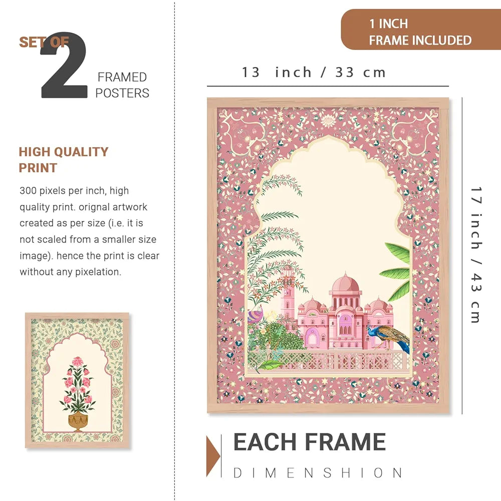 Kotart Madhubani Art Paintings with Frame Pack of 6 A