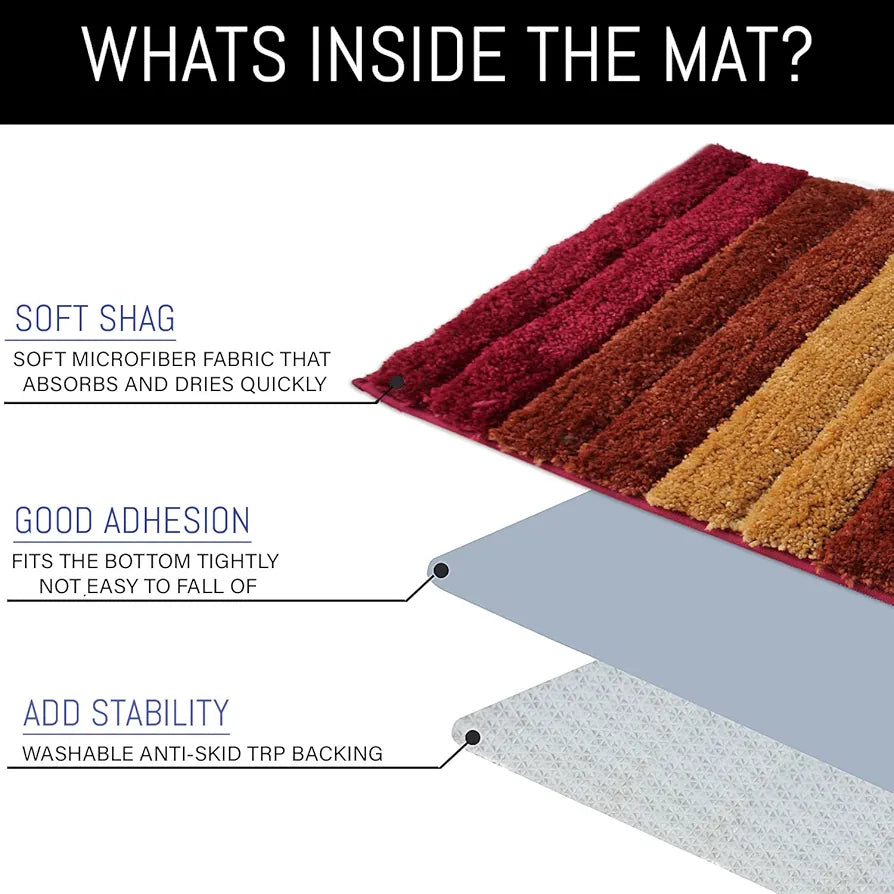 Luxe Home International Microfiber Luxe Home Bath Mat Soft Anti Slip Skid Luxury Mats  40X60 Cm  Colour Cherry