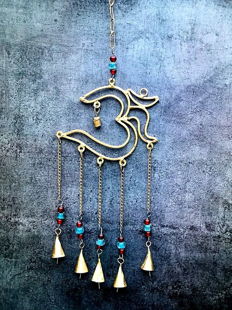 Duli Metal Om Windchime with Bells Feng Shui