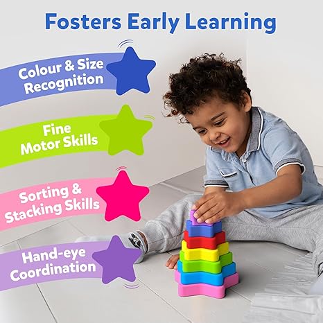 Skillmatics Silicone Stacking Toys Starry Stacker Montessori Toys & Games Activity & Learning Toy
