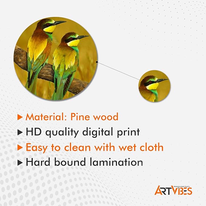 Artvibes Designer Mdf Wooden Wall Hanging Decoration Item for Home | Wall Decorative Items | Pack of 11 Pieces