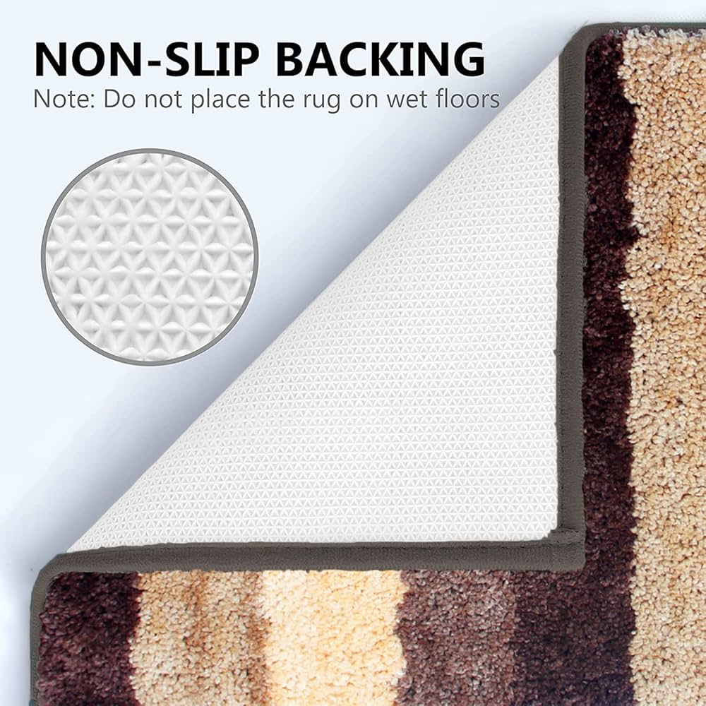 Luxe Home Bath Mat Super Soft Microfiber Non Slip Jericho Bathroom mats 40x60 cm Colour Amber