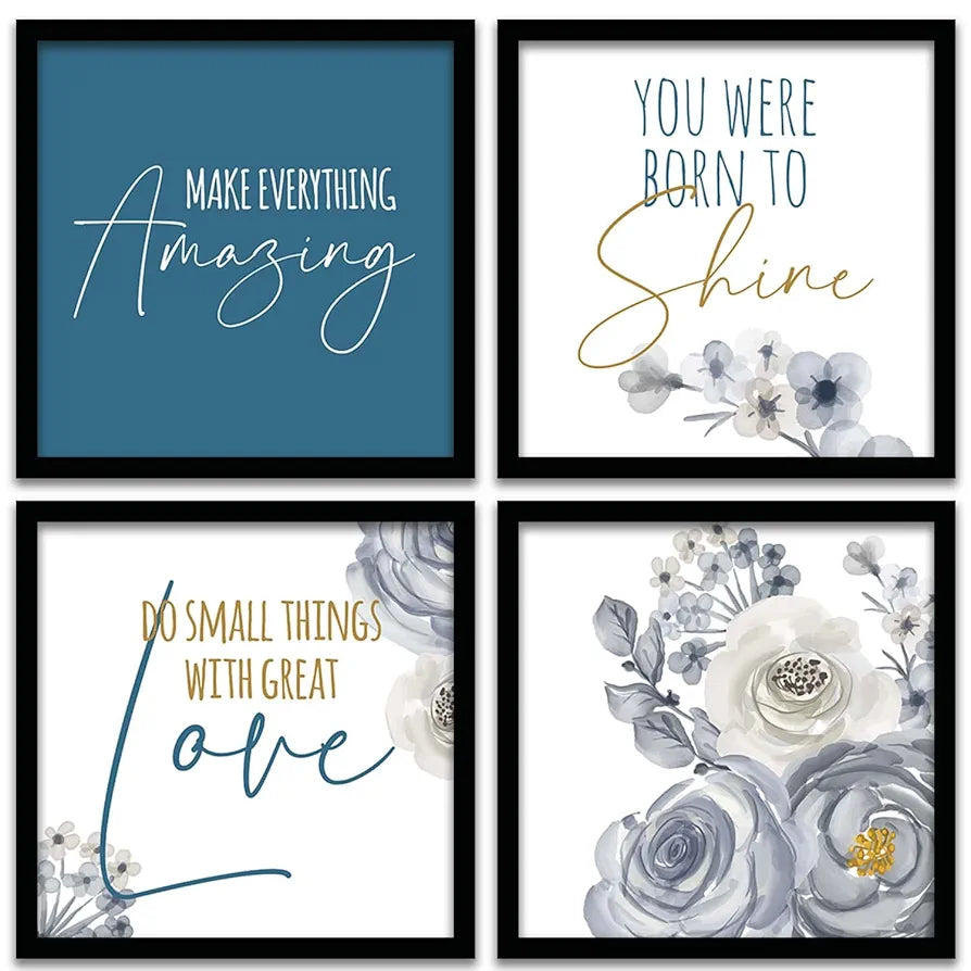 Kotart Make Everything Amazing Quotes Frames for Wall Decor Set of 4