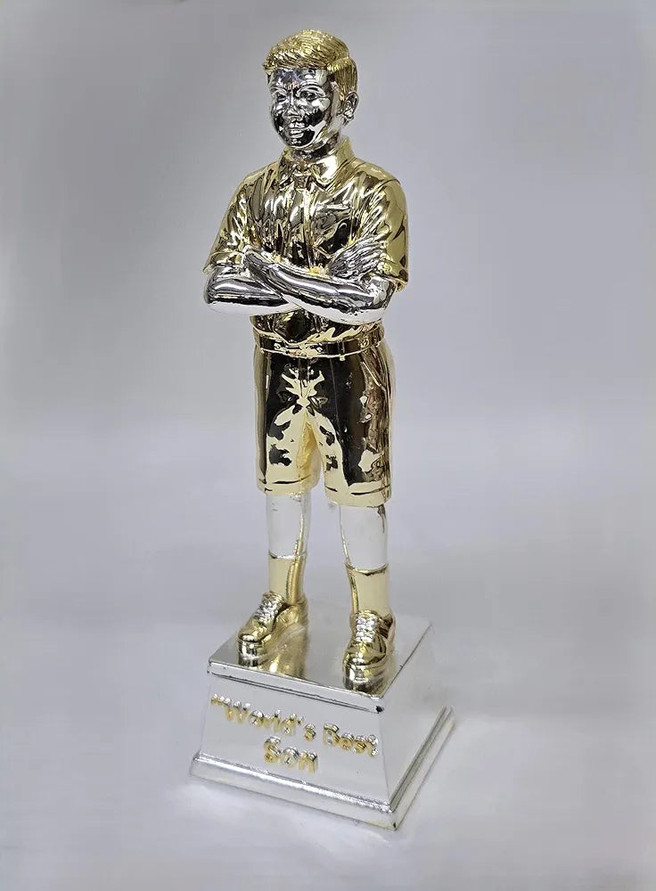 Gold Art India Best Son Figurine Gold & Silver Plated World's Best Son