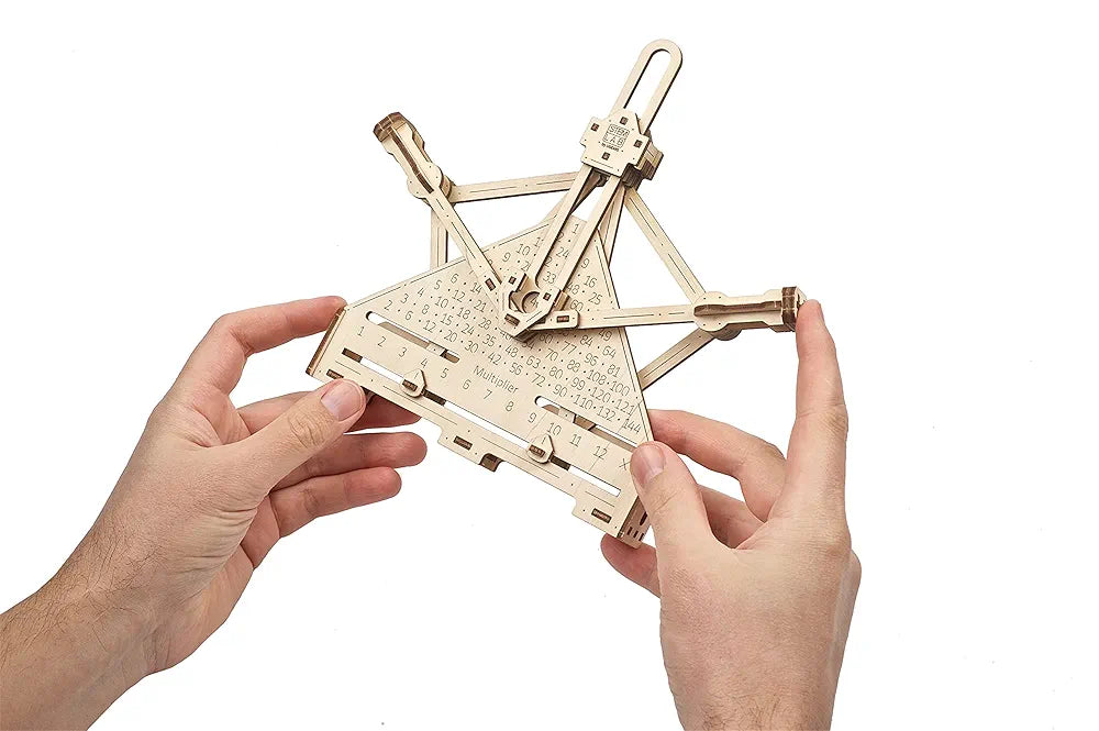 UGEARS STEM Arithmetic Kit 2 in1 Model Kit - Creative 3D Wooden Puzzles for Adults, Teens and Children - DIY Mechanical Science Kit for Self Assembly - Educational and Engineering 3D Puzzles with App