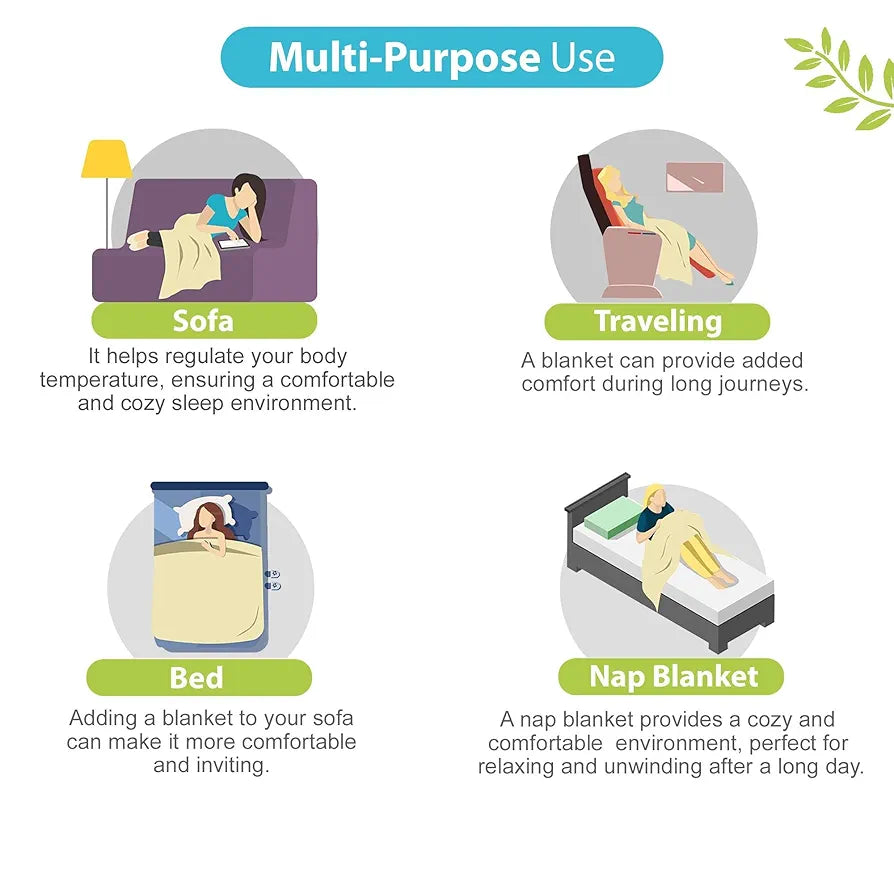 Divine Casa Glace Cotton 120 GSM Reversible Lightweight Printed Single Bed AC Dohar Blanket Quilt Colour Pink and Turquoise Green TC - 120