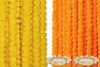 Indian Made in Bharat Artificial Marigold Flowers for Decoration Garland 400gsm Each 5 Feet Long 10 Pcs with 2 Diya 5 yellow+5 Orange Merigold