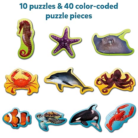 Skillmatics Step By Step Puzzle Underwater Animal Jigsaw & Toddler Puzzles Educational Montessori Toy