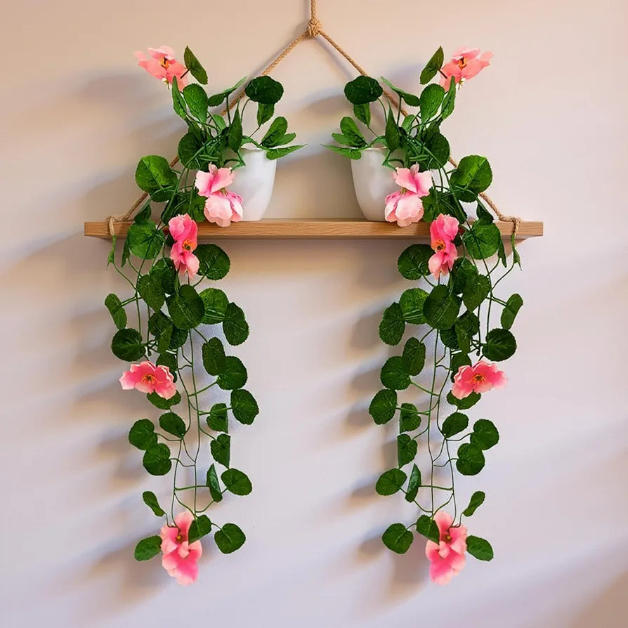 Artificial Flower Vine Plants Falling with Small Size Pot Natural Touch Pack of 2 DESIGN-07