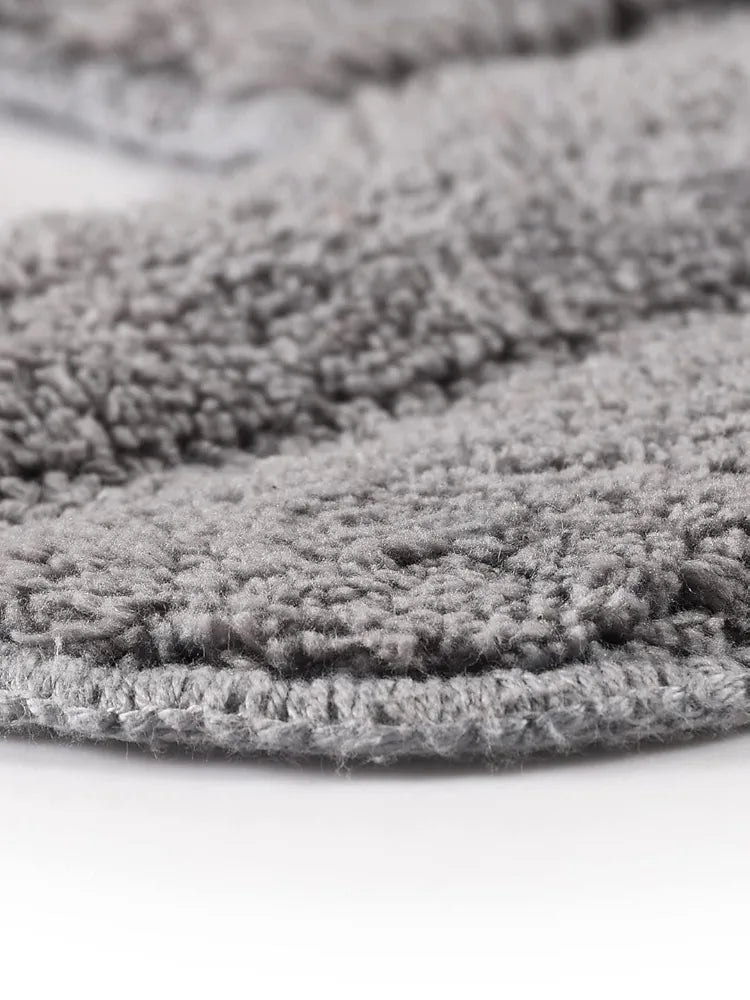 Saral Home Cotton Anti Slip Bathmat Set with Contour Colour Grey