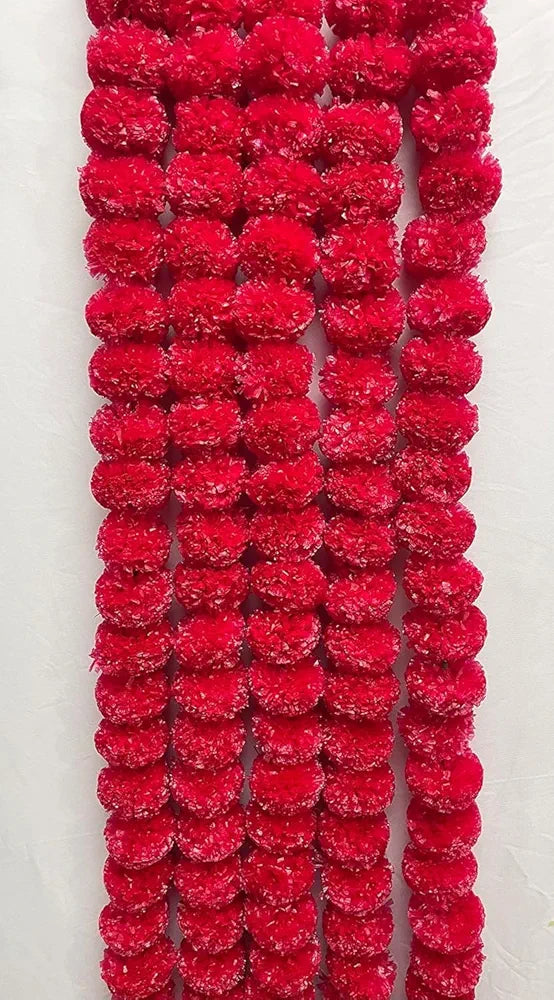 Artificial Marigold Fluffy Flowers for Decoration Pooja Room Toran Indian genda phool