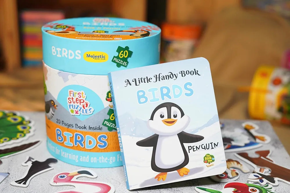 The Book Tree Birds Puzzle Box for Kids I Educational Toy for Kids Age 2+ I 60 Jigsaw Puzzle Pieces and 1 Story Book for Early Learning I A for Children by Majestic Book Club