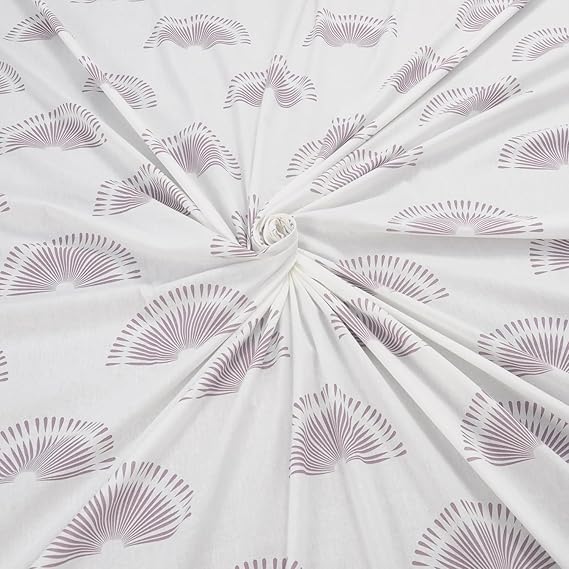 Huesland by Ahmedabad Cotton 144 TC Bedsheet for King Size Bed with 2 Pillow Covers | Sunrise | White & Powder Blue
