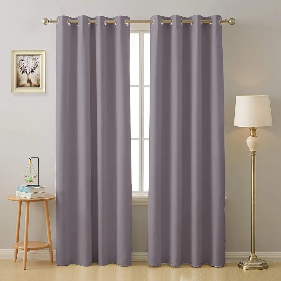 Cloth Fusion Blackout Door Curtains 9 Feet Long Set of 2 Lilac Colour