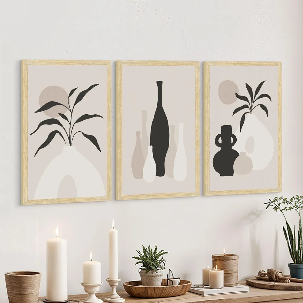 ArtX Paper Flowers Boho Wall Painting Set Of 4